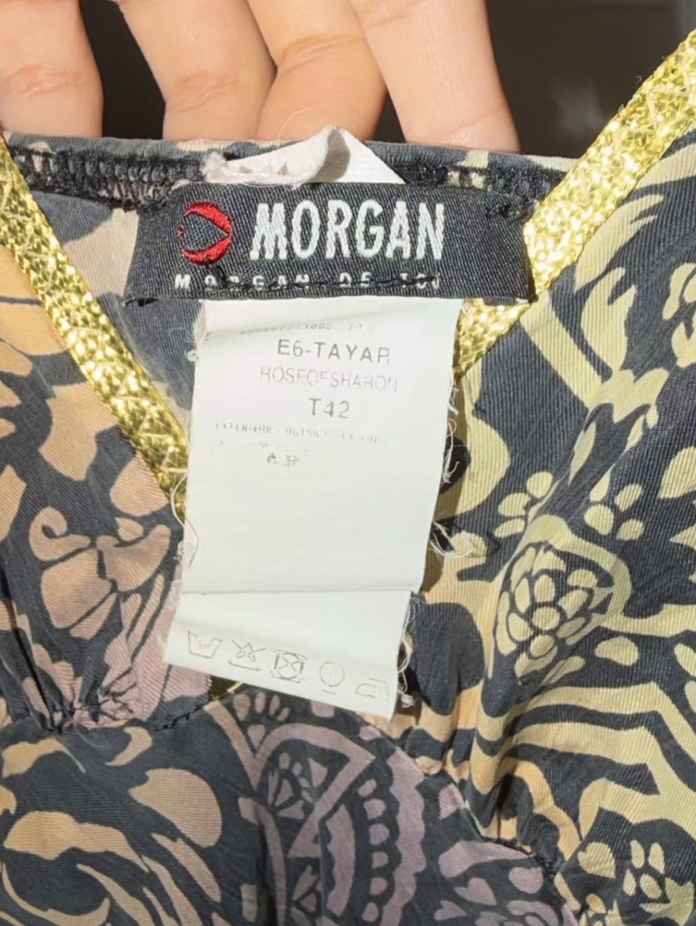 Vintage Morgan De Toi Rose of Sharon Maxi Made In France T42 - Picture 4 of 8